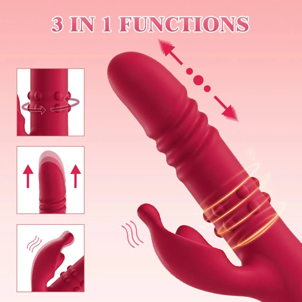 Telescopic Rabbit Vibrator Rotating Massage Vaginal Clitoris Vibration Stimulator G-spot Orgasm Masturbator Adult Couple Toys — image 3