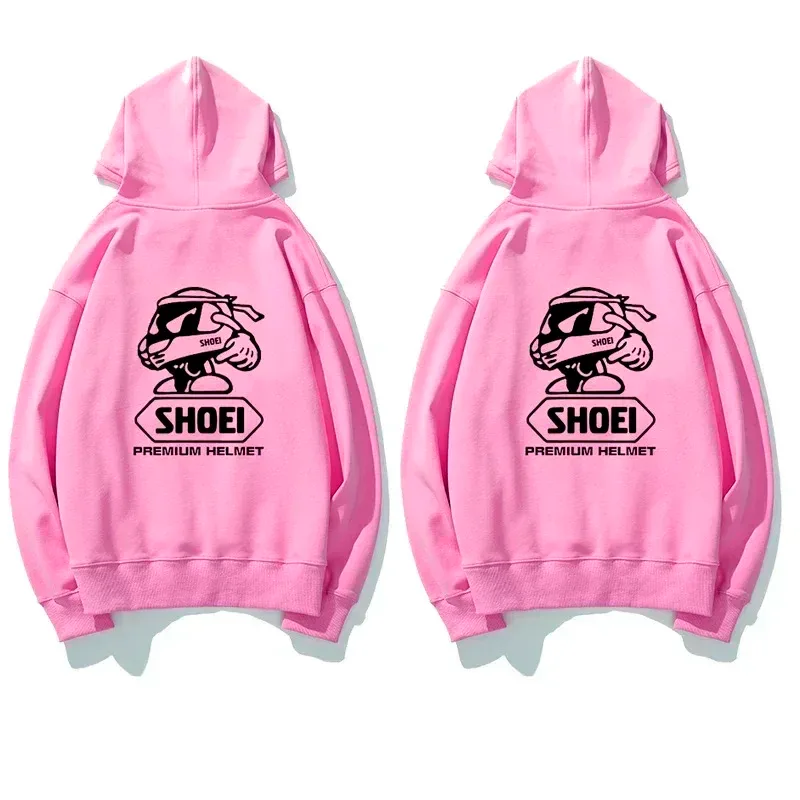 Motorcycle Helmet Theme Graphic Hoodie Unisex Front Back Double Print Biker Drawstring Hooded Sweatshirt Casual Pullover Top