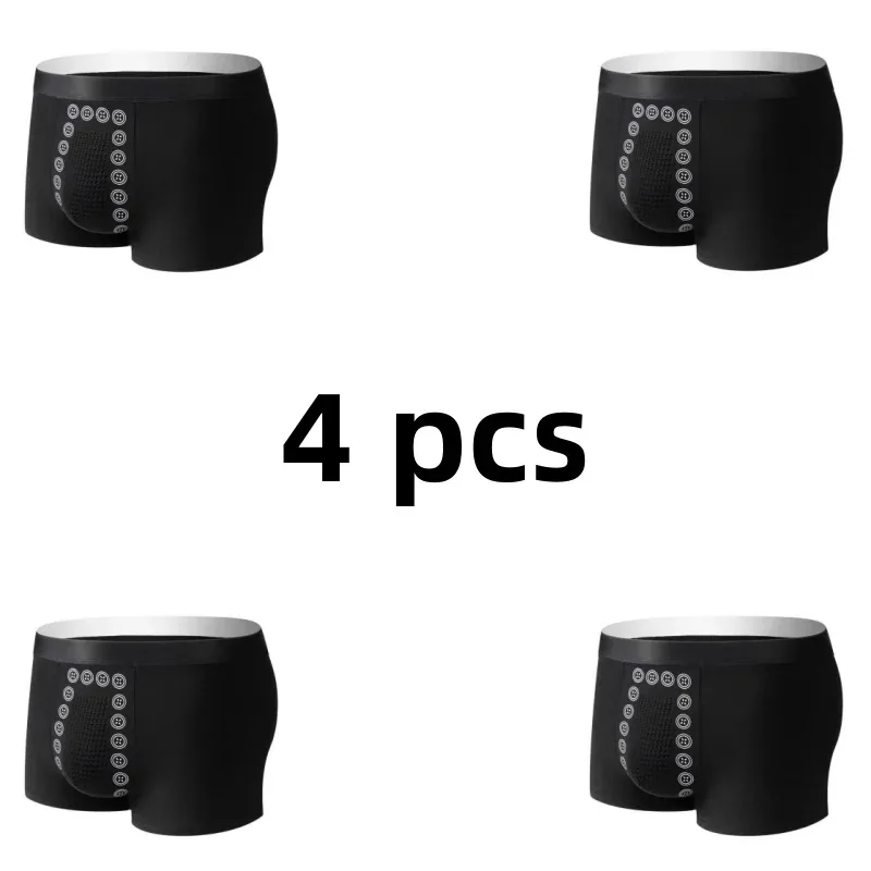 4pcs Boxer Shorts Men's Ice Silk Underwear Cool Underpants Breathable Sexy Thin Panties Sexy U Convex Lingerie
