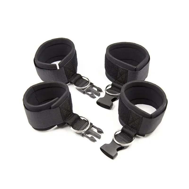 Bdsm Bondage Set Restraint Adult Game Handcuff Neck Collar Wrist Mouth Gag Strap Fetish SM Sex Toy For Woman Couples No Vibrator