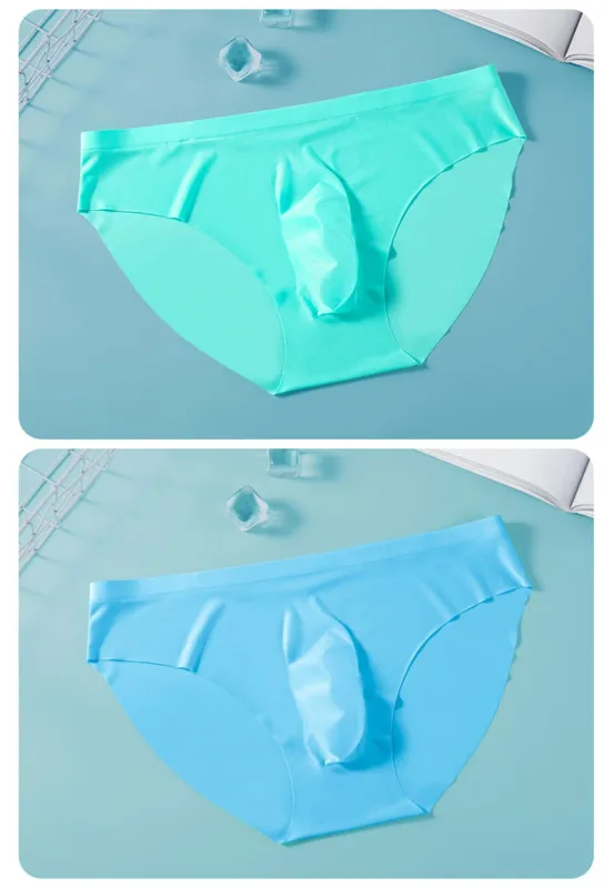 3PCS/lot Men's Ice Silk Briefs Ultra-thin Transparent Seamless Underpants 3D Pouch Sexy Quick Dry Breathable Underwear Panties — image 15