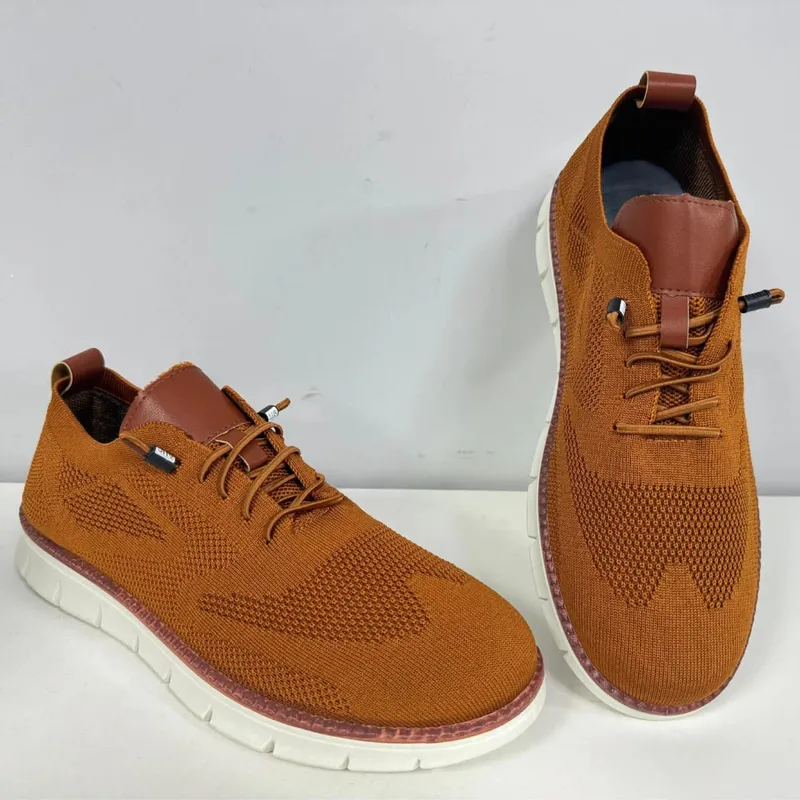 Sneakers Kasual Bertali Jala Lelaki Kasut Berjalan Ringan Bertali Fleksibel Tidak Licin Lembut Bernafas Saiz Besar Kasut Luar Lelaki — image 12