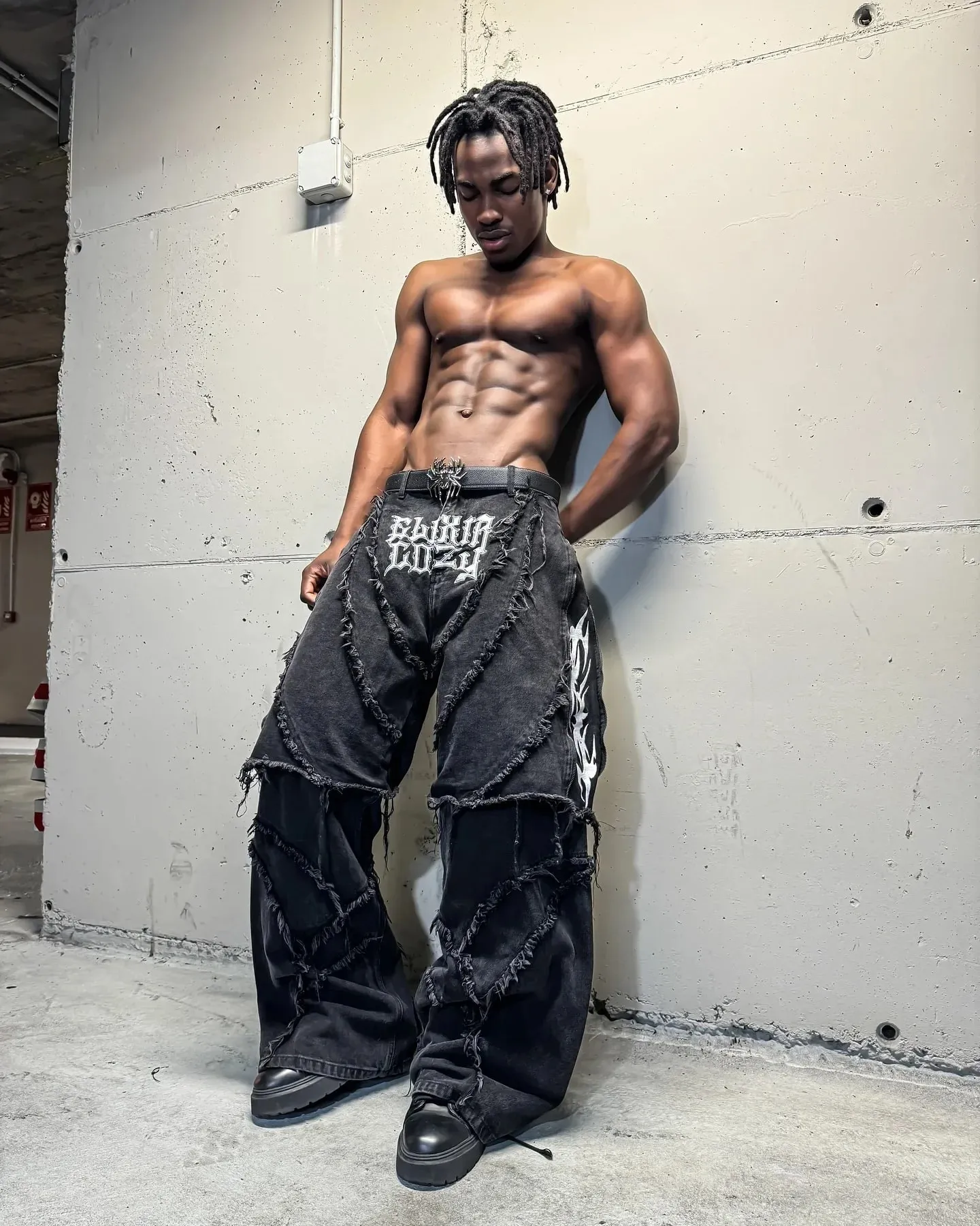 Elixir X Cozy Detachable Jeans Retro Punk Streetwear Ziipper Patchwork Stripe Denim Pants Men Black Baggy Hip Hop Splicing Jeans