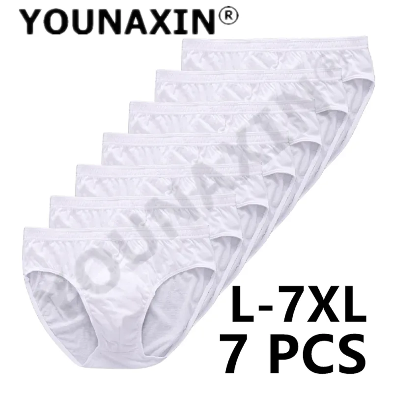 7 Pieces Men Big Size White Underwear Cotton Panties Shorts Underpants Undies Briefs Wedding Gifts L XL 2XL 3XL 4XL 5XL 6XL 7XL — image 7