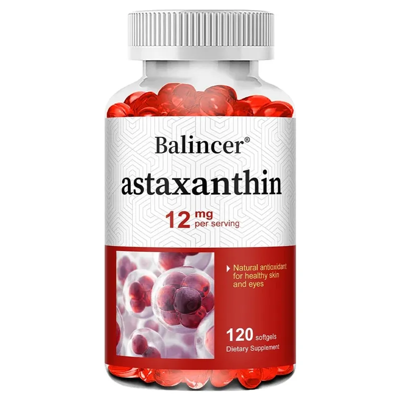 Balincer Astaxanthin Capsules 12mg Promotes Cardiovascular Health and Accelerates Metabolism Supporting Eye Joint & Skin Health
