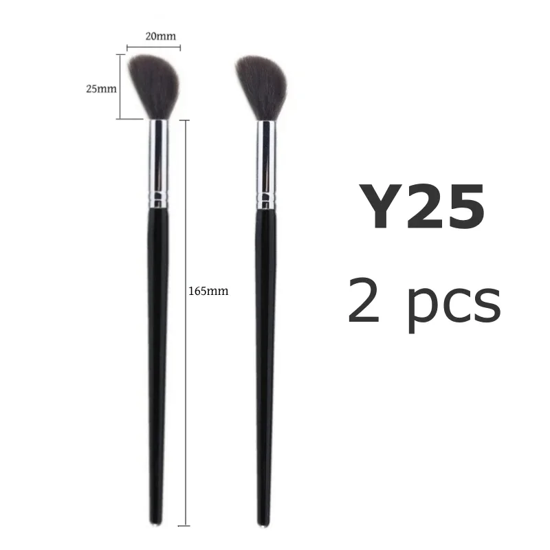 Angled Highlighter Brushes Face Shadow Blending Natural Goat Hair Powder Blusher Makeup Brush Tools — image 7