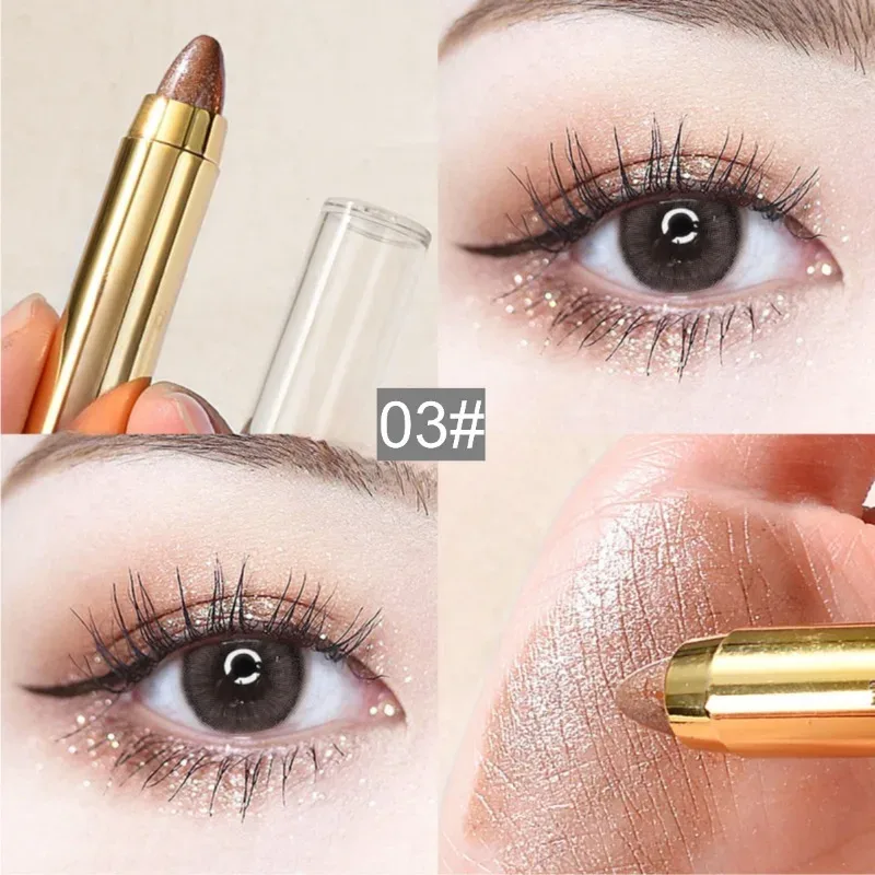 6color Eye Shadow Pen Eye Makeup Lying Silkworm Pen Double-ended Highlight Pen Eye Shadow Stick Women's Micro-pearl Matte Makeup
