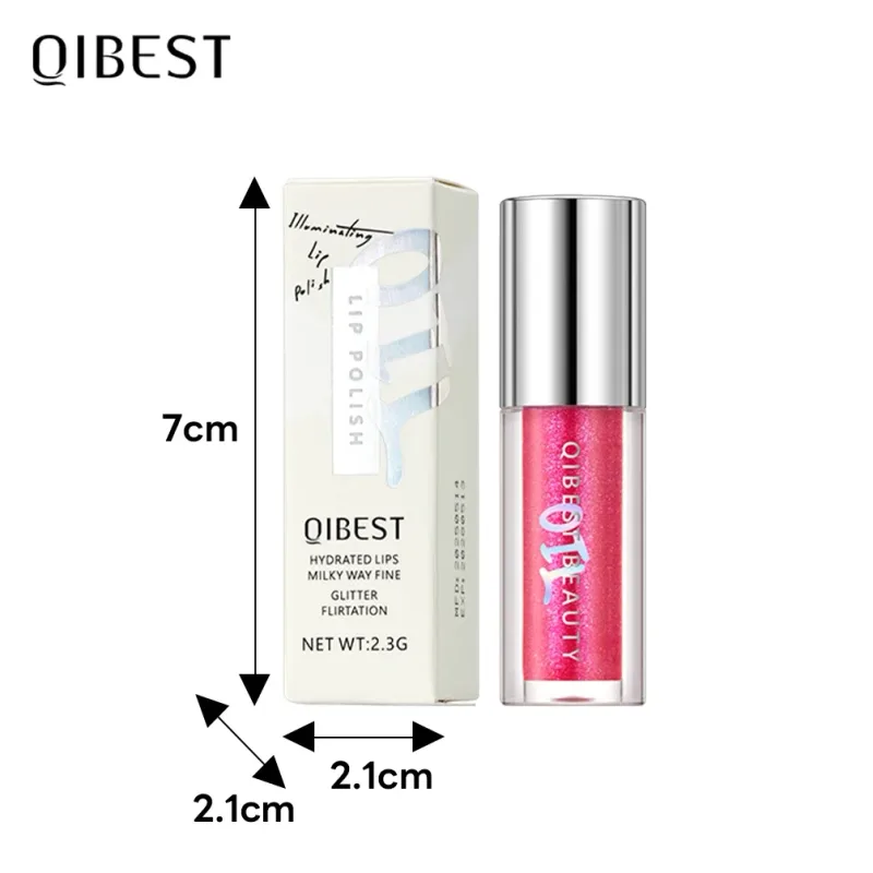 Qibest 8 Colors Moisturizing Diamond Shimmer Glitter Lip Gloss Makeup Sparkling Glitter Liquid Lipstick Pearl Lipgloss Tint — image 7