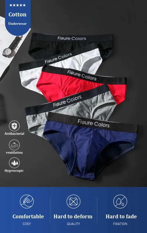 4pcs Men's Briefs Underwear Sexy Antibacterial Men's Panties Underpants Male U Convex boxer briefs for Man Absorbent Elastic — image 7