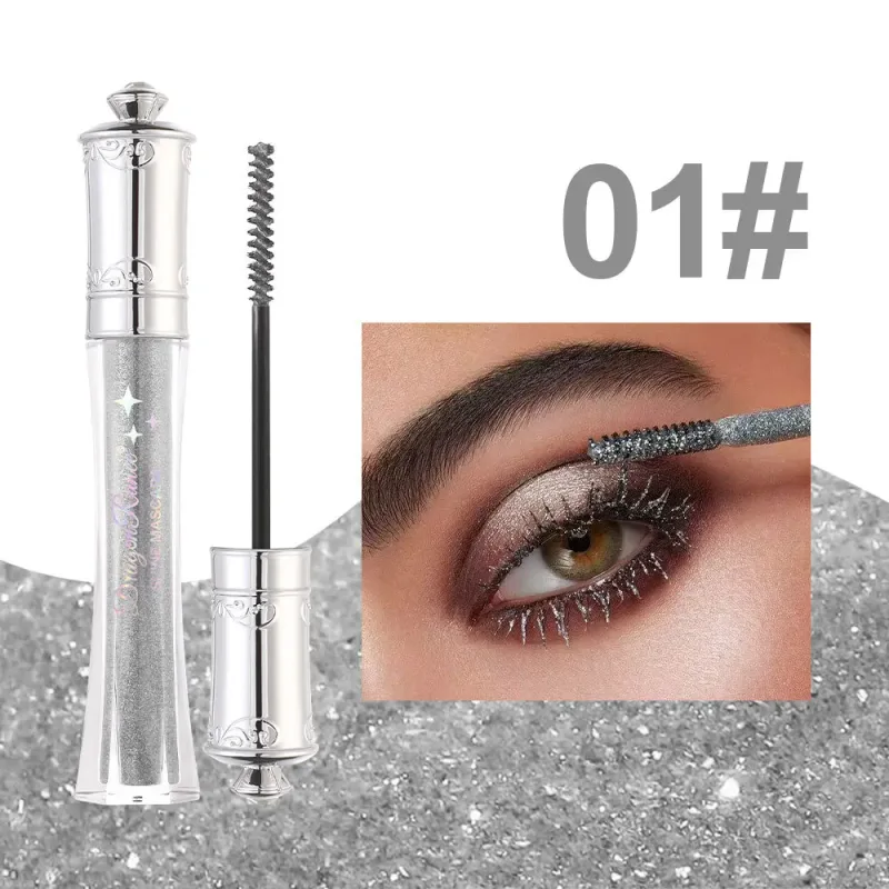 Shiny Diamond Colorful Mascara Blue Glitter Sparkling Waterproof Mascara Beauty Eyelashes Extension Quick Dry Shimmer Eye Makeup — image 12