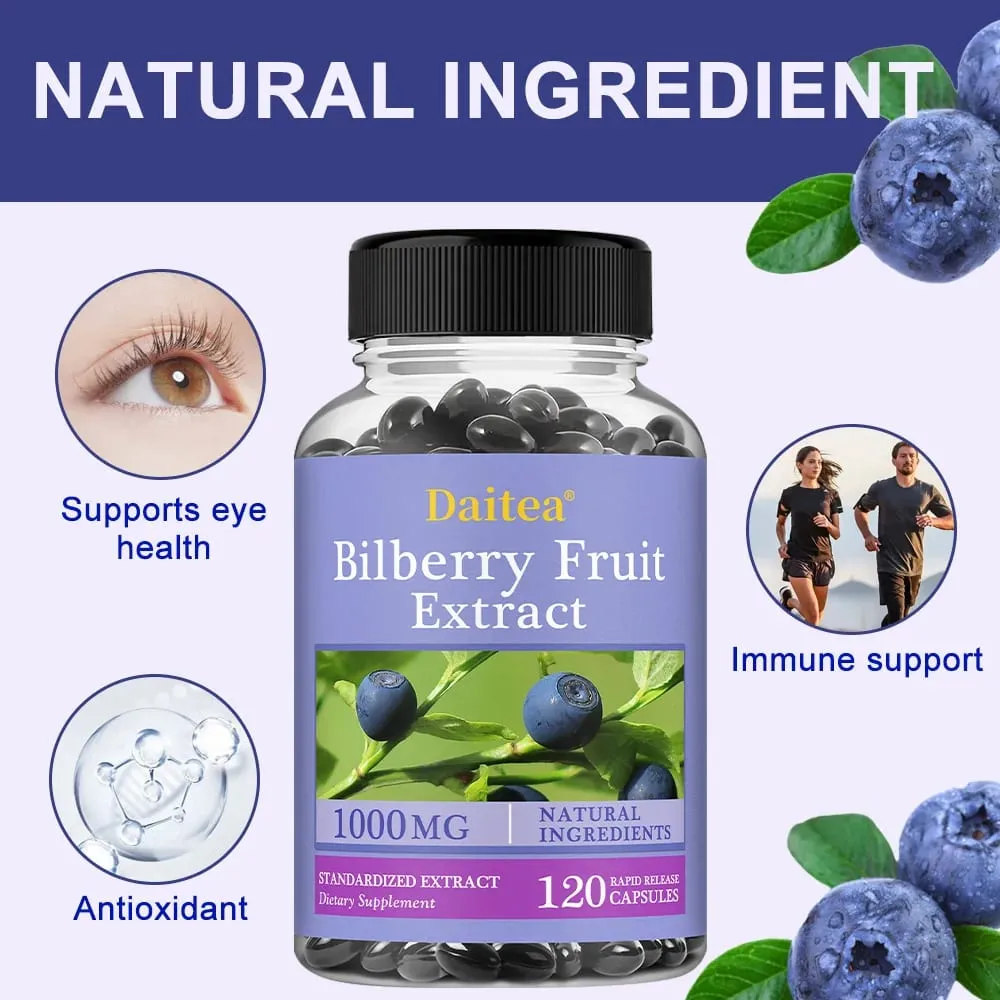 Bilberry Extract-Eye Health Supplement Supports Vision Brightens Eyes Nourishes Eyes Enhances Vision Health Dietary Supplement