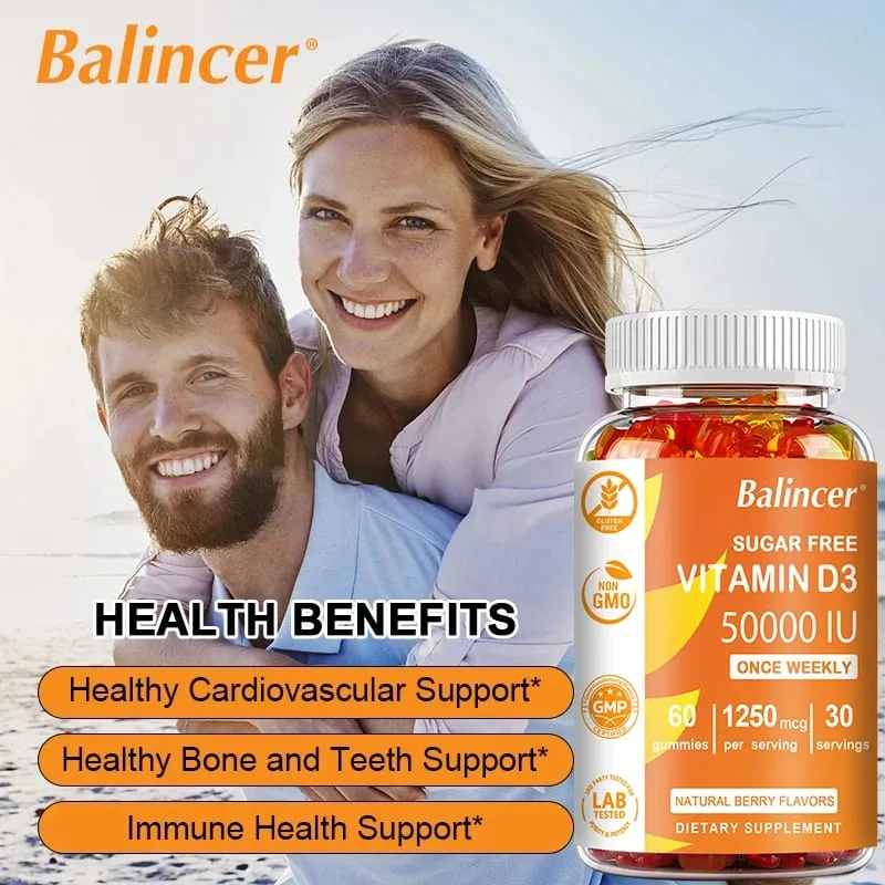 High Potency Vitamin D3 50 000 IU - Immune Support Bone Teeth Heart and Nerve Health Antioxidant - Gluten-Free Non-GMO — image 6
