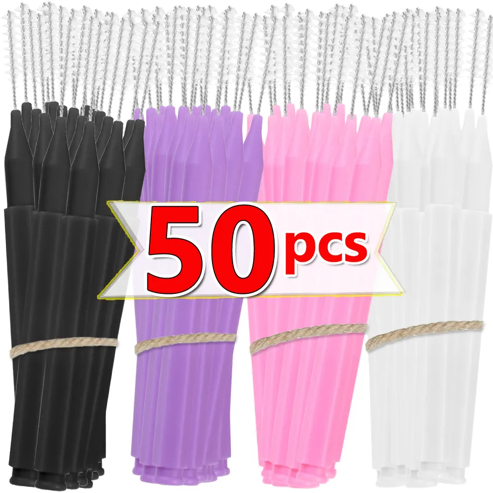 Disposable Mini Eyebrow Brush 50pcs Portable Eyelash Brow Lifting Brushes Applicators Eyelash Comb Lash Extension Beauty Brush — image 6