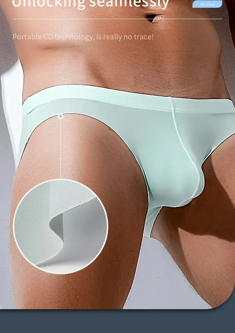 1PCS männer Low-Taille Eis Seide Unterwäsche Sommer Charme Dreieckige Hosen Individualität Bequeme Atmungsaktive männer Unterhose — image 6
