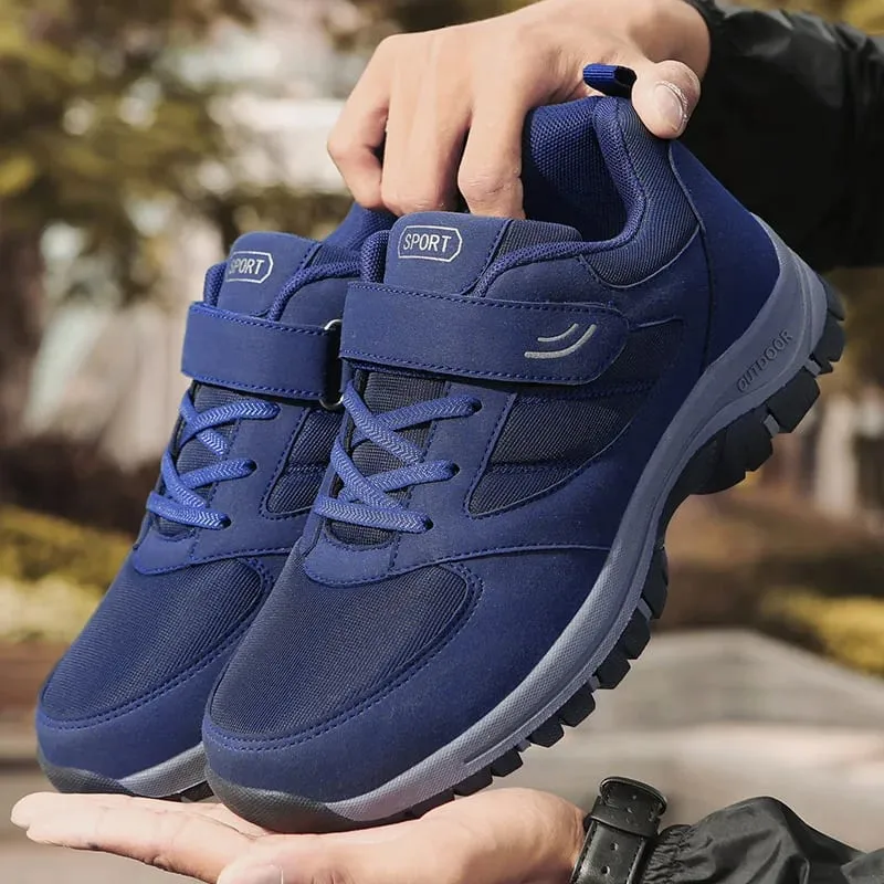 Men's Trendy Running Shoes With Hook And Loop Fastener Comfy Breathable Wear Resistant Shock Absorption Cushioned Sneakers — image 8