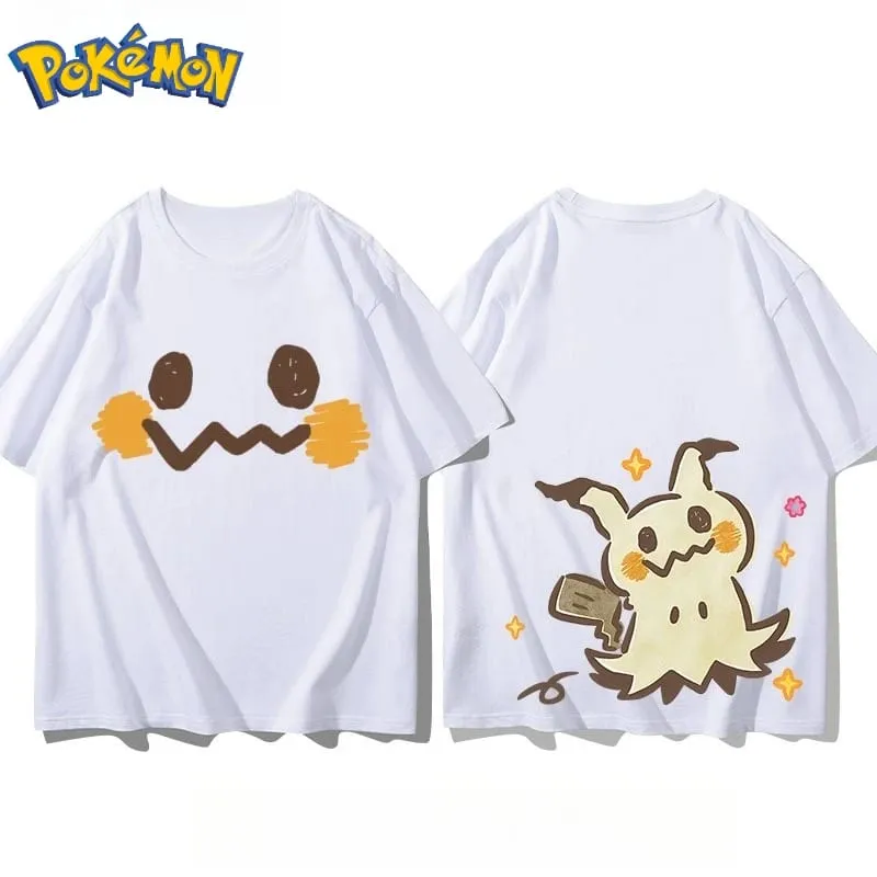 Neues Pokémon Mimikyu-T-Shirt für Herren mit Vorder- und Rückseitendruck, Sommer-Neues, lockeres, lässiges, vielseitiges Kurzarm-Oberteil für Herren und Damen — image 10