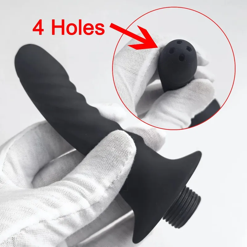 1 Adet Silikon popo gömme plug-in duş lavman anal dilatörler tuvalet temizleyici yetişkin seks oyuncakları BDSM Kölelik cinsel sağlık