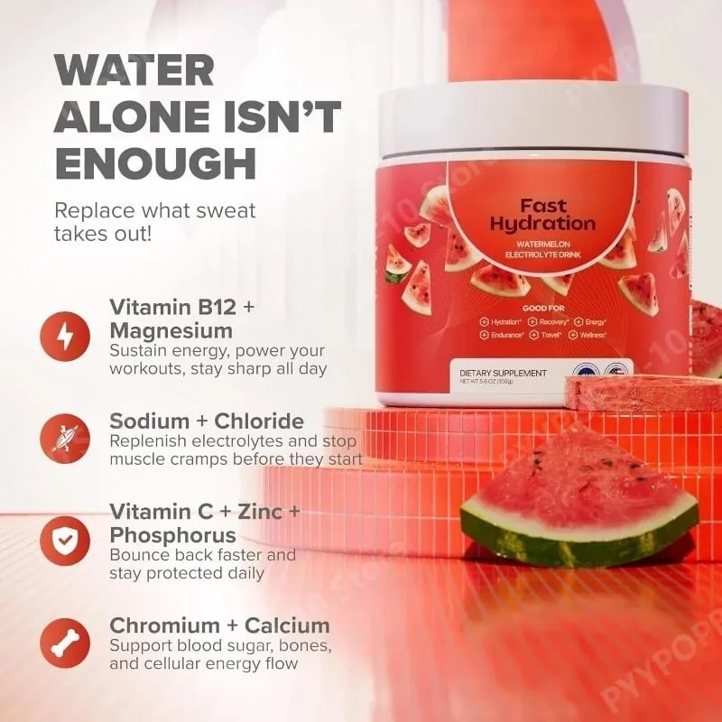Elektrolytsupplementen Watermeloensmaak Suikervrije hydratatiemix met natriumkalium Magnesium Calcium Reispot — image 3