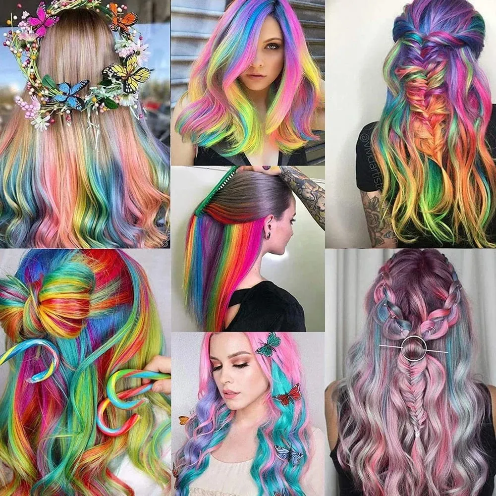 Colored Large Wave Long Curly Wig Ear Hanging Dye Hair Extensions Invisible High Temperature Silk Synthetic Wig Patch — image 7