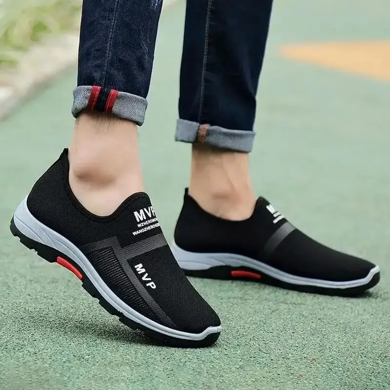 Spring Autumn New Breathable Men's Shoes color blocked light mouth footwear Casual minimalist shoes Male fashion comfort flat — image 1