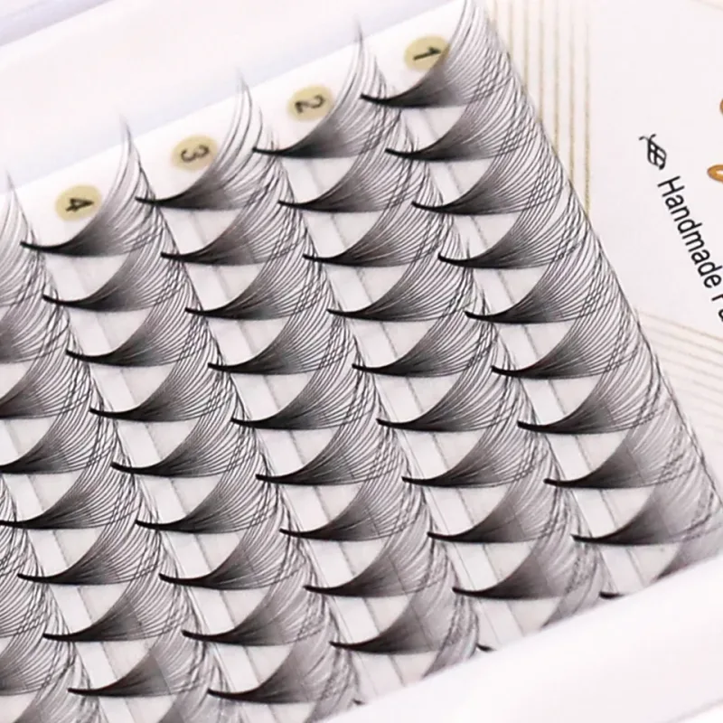 10 Trays/Lot Korea Premade Russian Volume Lashes Super Fans Needle Pointy Stem Narrow Base Promade Fans Eyelash Extensions
