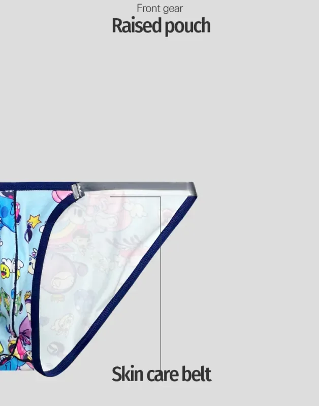 1PCS Full Print Cartoon Graffiti Men Briefs Soft Fabric Wide Waistband 3D U Pouch Low Rise Close Fit Mens Underwear — image 10