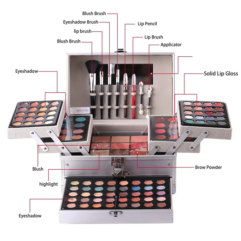 Full Face All-in-One Makeup Set Eyeshadow & Blush Integrated Palette Long Lasting Portable Multifunctional Facial Cosmetics Kit — image 4