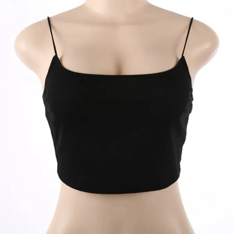 Sexy Crop Top Women Summer Camis Straps Sleeveless Tanks Tops Solid Fitness Bustier Fashion Black Camisole Unpadded Bandeau Vest — image 4
