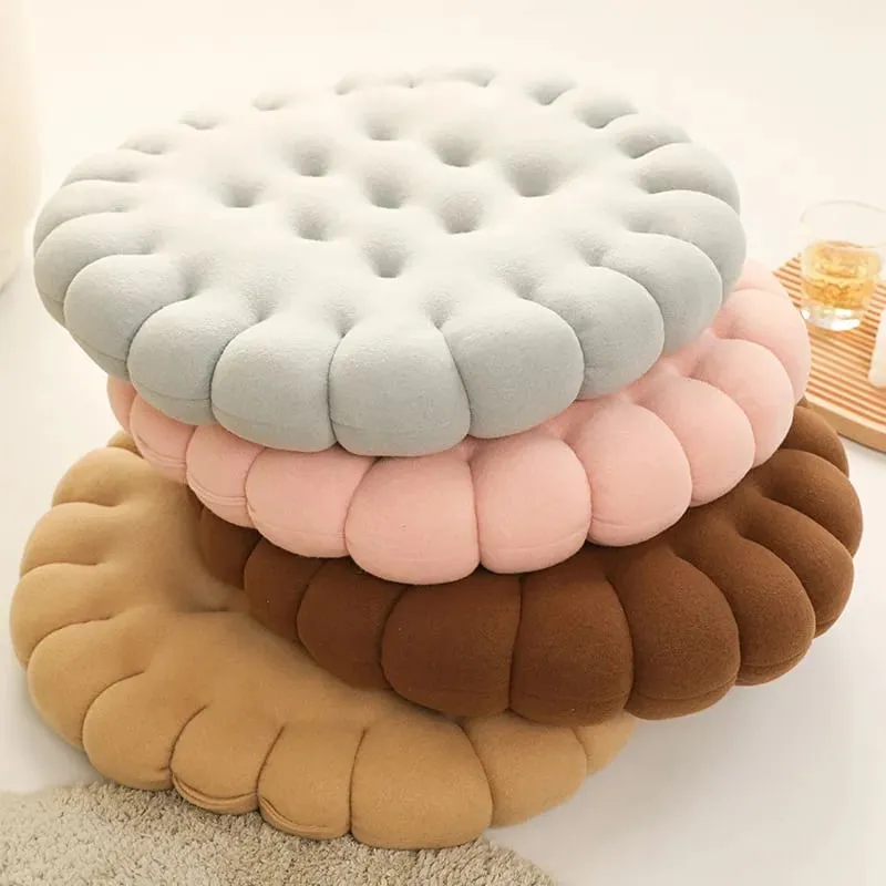 Real life Biscuit Shape Plush Cushion Soft Creative Pillow Chair Car Seat Pad Decorative Cookie Tatami Back Cushion Sofa Home — image 7