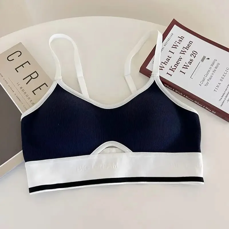Seamless Sports Bralette Teens Wireless Anti-Sagging Thin Cup Small Chest Support Racerback Lightweight Bra Set lingerie