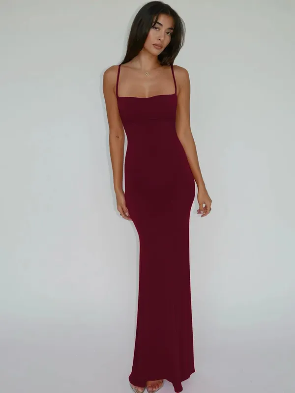 Hugcitar Summer Solid Sleeveless Backless Elegant Sexy Bodycon Y2K Maxi Prom Dress Women Clothes Birthday Party Casual Y2K — image 11