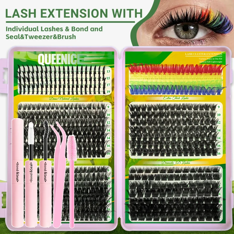 Řasy Cluster DIY Lash Extension Mixed Tray Clusters Řasy Fluffy Individual Lashes Prodlužování řas Cat Eye — image 9