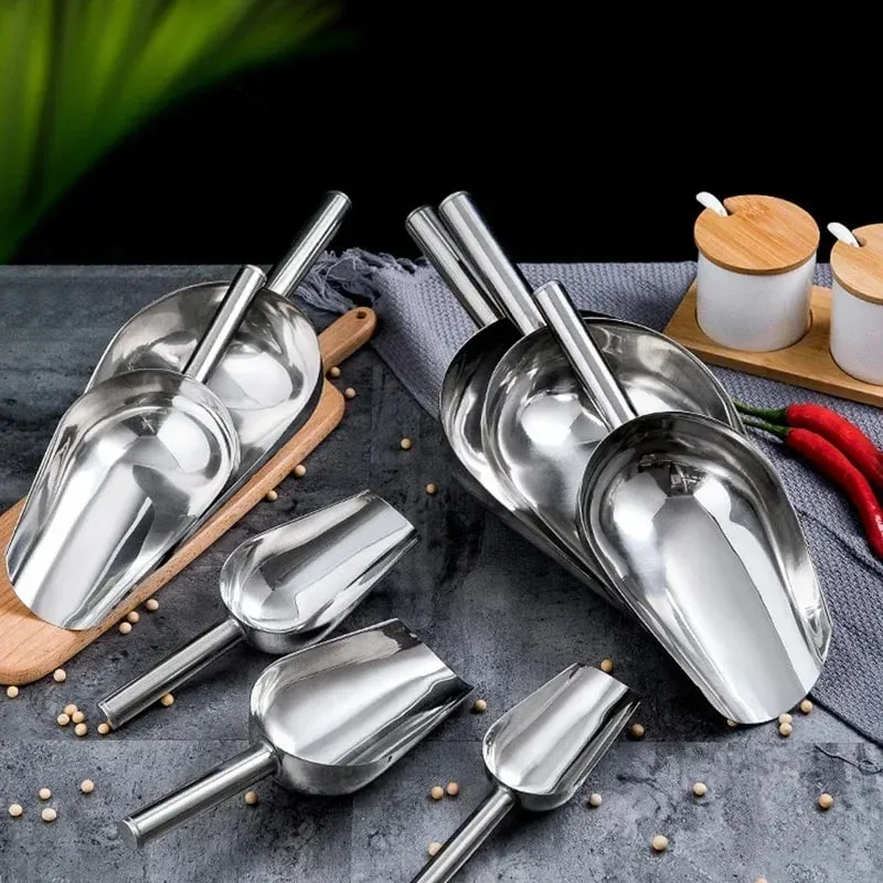 Stainless-Steel Ice Cube Scoop Bar Buffet Party Kitchen Spice Candy Flour Nut Scoop Spoon Dry Goods Shovel Kitchen Accessories — image 6