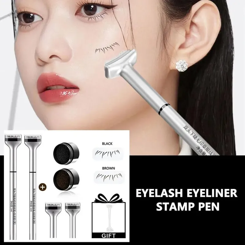 Lower Eyelash Stamp Lazy Lower Eyelash Stamp Makeup Mascara Natural-looking Convenient Cosmetics 2-in-1 Eyelash Stick Begin