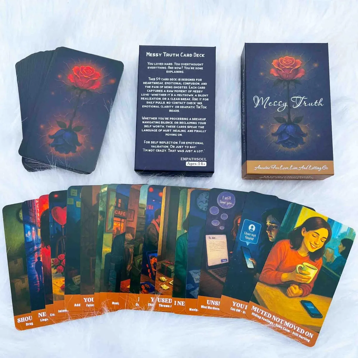 Messy Truth Card 54 Deck 13x8 Cm Tarot Divination Game for Ages 14+ Discover Your Path to Overcoming Challenges Card Games — image 1