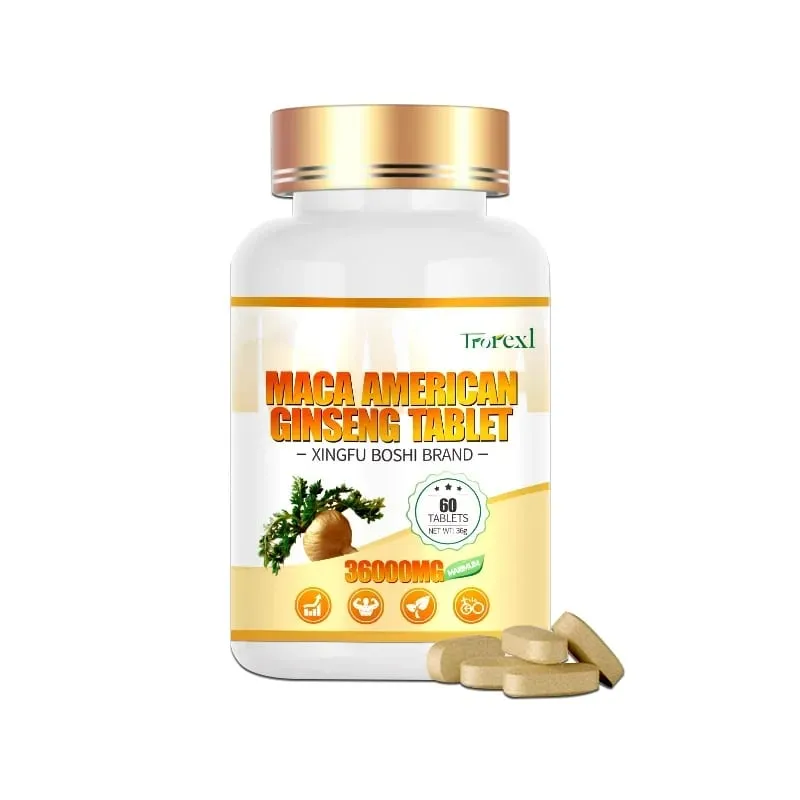 Organic Maca Root Powder with Ginseng Extract Supplement for Men and Women Health- Vegan Potency enhancement Pills