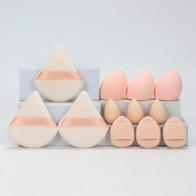 12Pcs Makeup Sponge Velvet Triangle Powder Puff Face Finger Puffs Mini Beauty Egg Liquid Foundation Tools Make Up Accessories — image 11