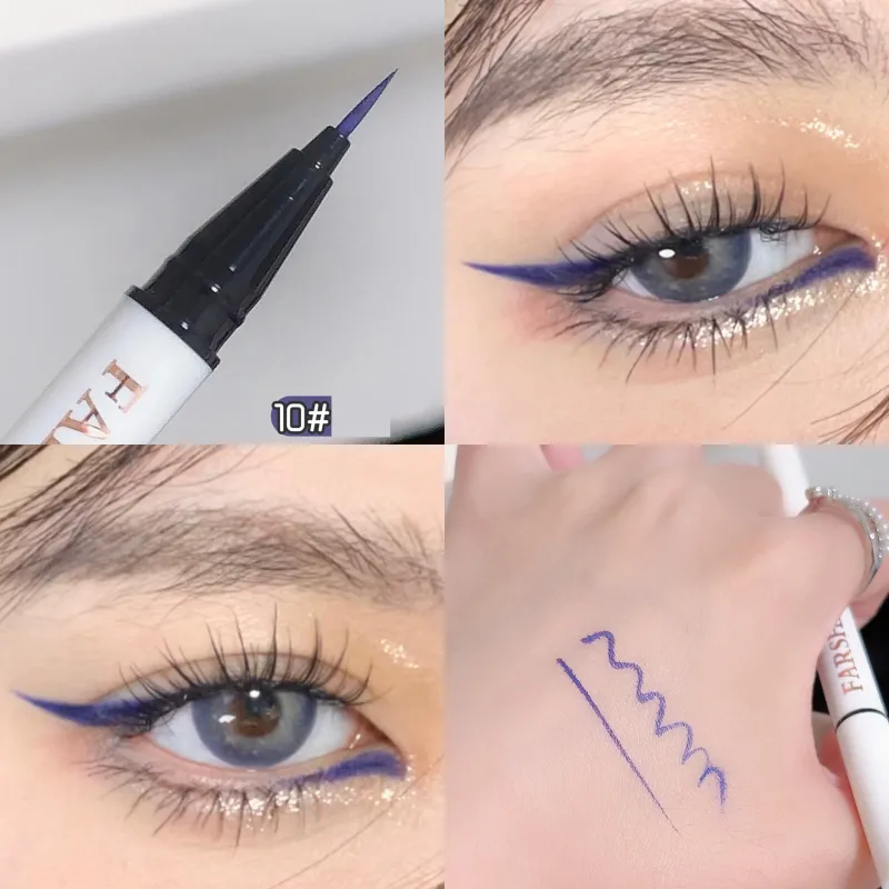 Αδιάβροχο στυλό ματιών 12 χρωμάτων Ultra-fine Tip Liquid eyeliner μακράς διαρκείας Eye Liner Quick-Dry Πολύχρωμο μακιγιάζ για Cosplay