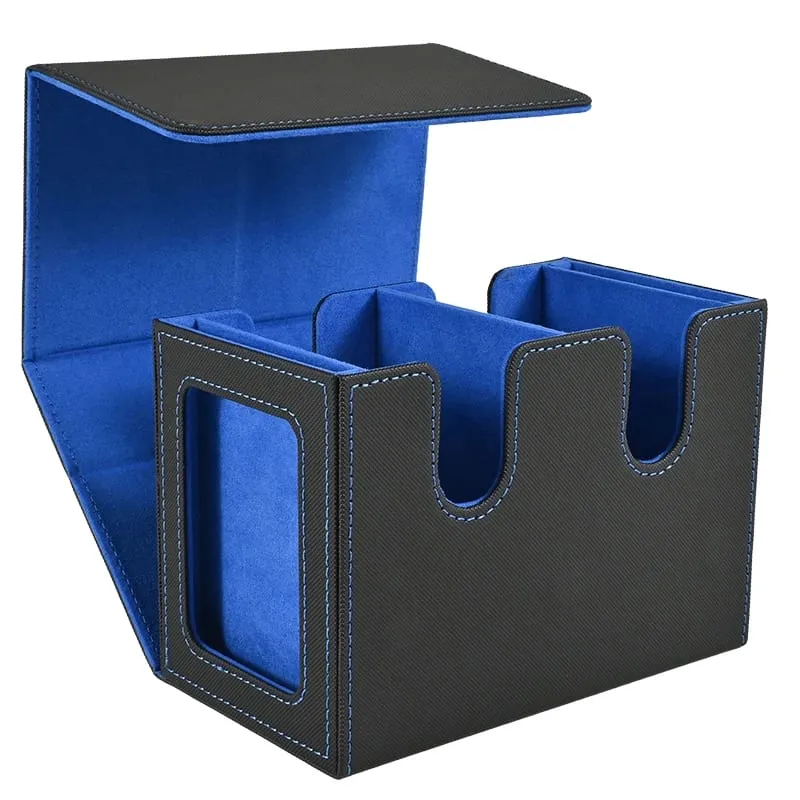 Deck Box with 2 Commander Display Double Deck Box for 140+ Single Sleeved Cards Fits for TCG CCG Magic Cards — image 4