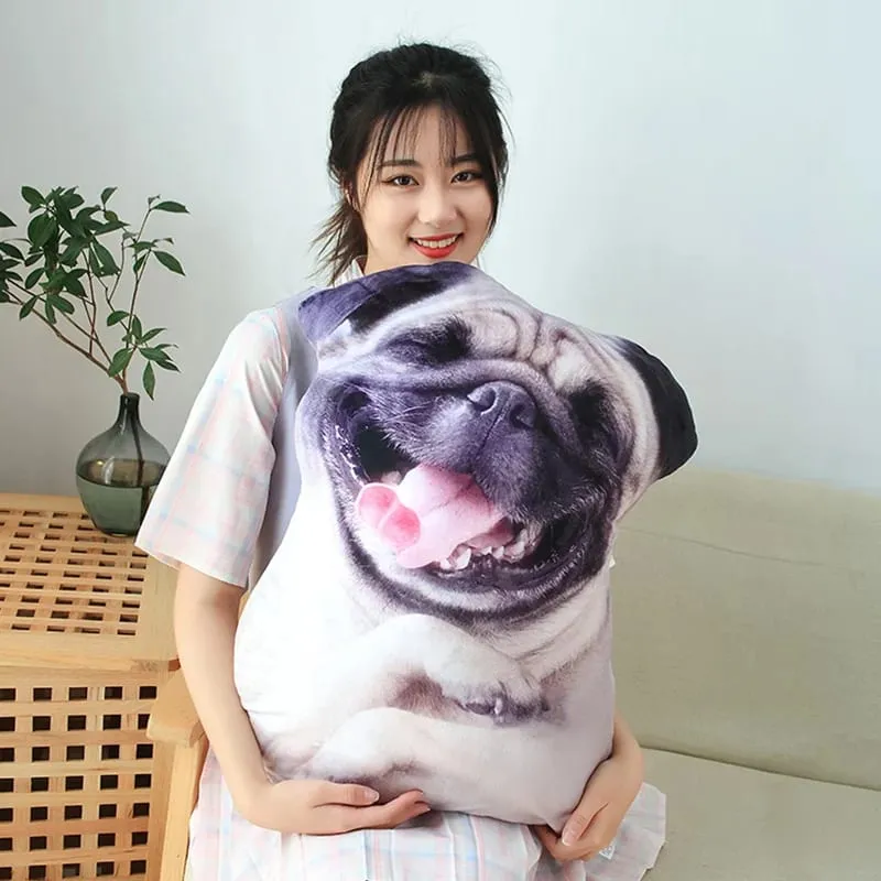 18 Kinds Dog Cat Animal Plush Pillow Both Sides Printing Stuffed Pug Corgi Hound Shar Pei Throw Pillow Sofa Home Decor Men Gift