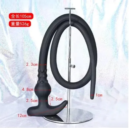 Super dlouhý anální kolík Whip Silikon Nositelný anální kolík Dutý klystýr Vaginální čistící dilda Deeper 18+ Sexuální hračky pro dospělé pro páry — image 10