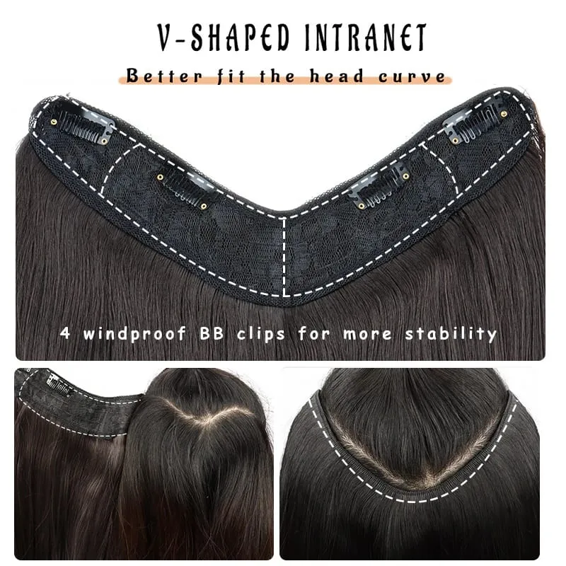 22Inch Synthetic Long Micro Curly Layered Hair Extension Patch Natural Looking Invisible One Piece Wig for Women — image 5