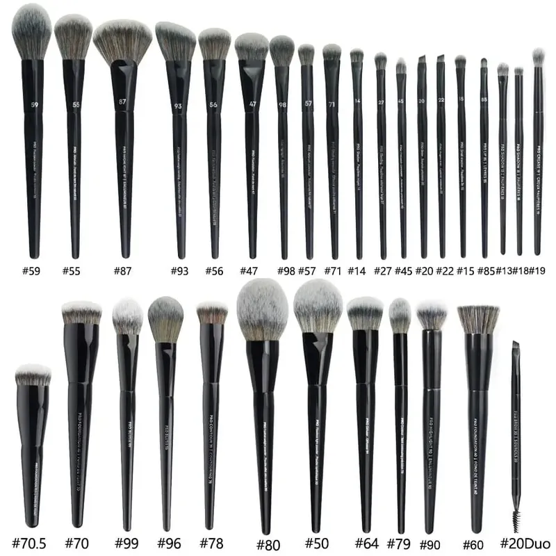5/16/26pcs/set Black Powder Makeup Brushes Angled Sculpting Foundation Face essential cosmetic tools Eyeshadow Eye Make Up Brush