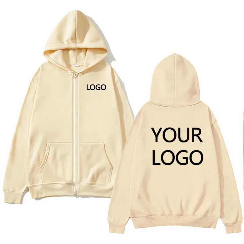 DIY Personalised customised logo men's street hoodie zip front sports sweatshirt women's casual knitted hoodie couple's gift — image 15