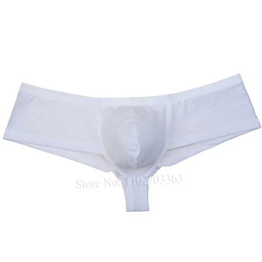 Cheeky Men's Solid Bikini Briefs Ice Silk Micro Boxer Underwear Male Slip Hipster Trunks Bulge Pouch Beach Shorts Underpant Soft — image 11