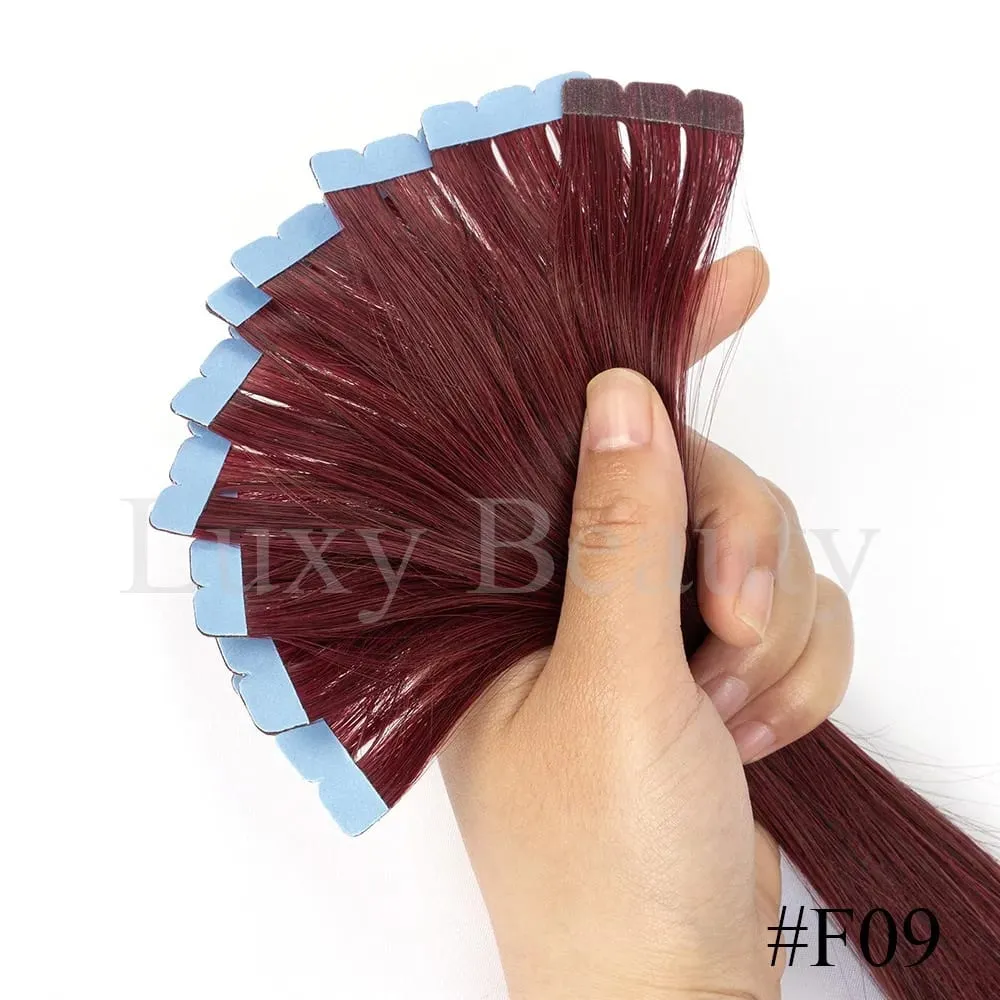 Colored Mini Tape in Hair Extensions Invisible Seamless Tape in Human Hair 10pcs/set Pink Red Green Purple Blue Mini Tape Hair — image 11