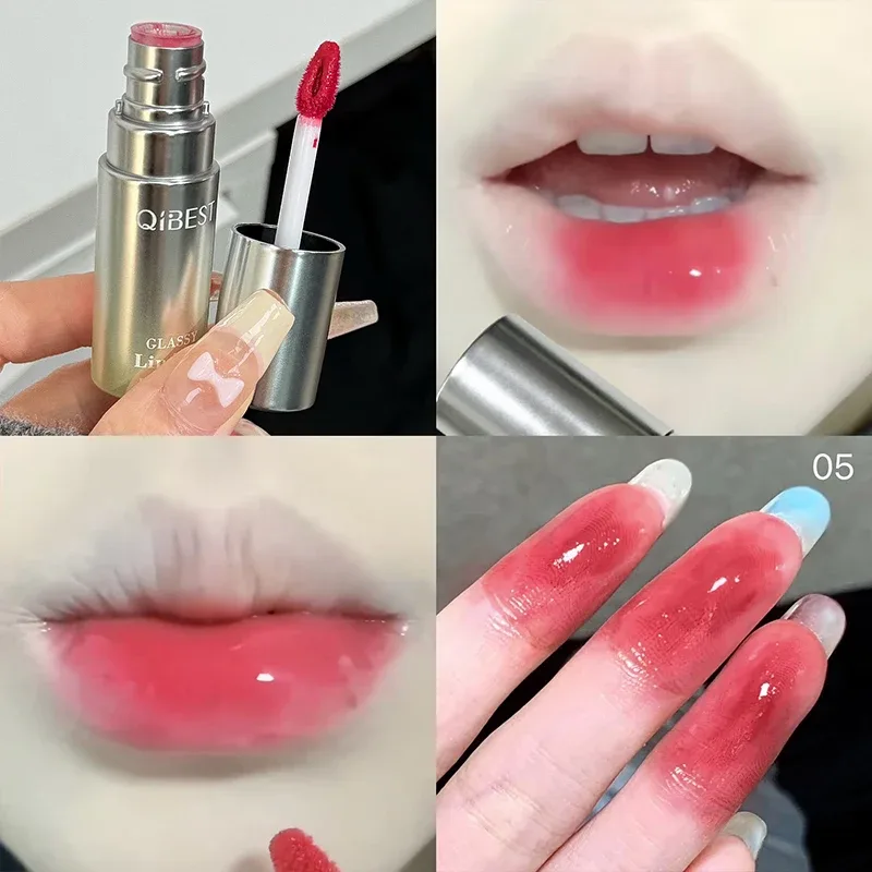 Brilho labial espelhado aquoso, hidratante de longa duração, fácil de usar, esmalte labial, hidratante, sexy, vermelho, maquiagem — image 4