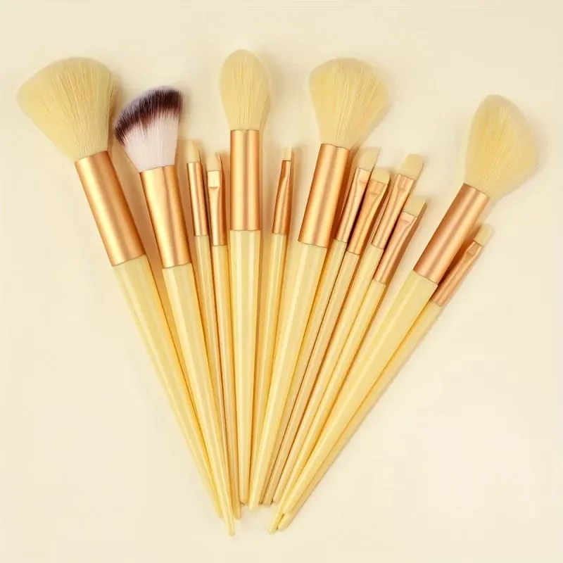 Makeup Brushes Set 13Pcs Premium Synthetic Brush Foundation Powder Blending Concealer Eyeshadow Blush Cosmetics Brushes Travel
