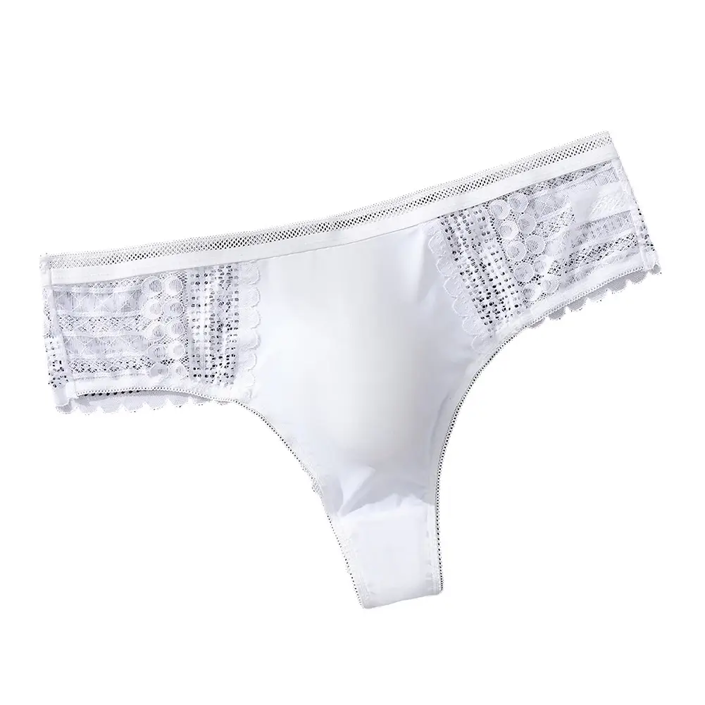 1pc Männer Sexy Spitze Slip Nahtlose Eis Seide G-String Unterwäsche 3D Ausbuchtung Beutel Solide Tanga Hohe Elastische Atmungsaktive höschen — image 7