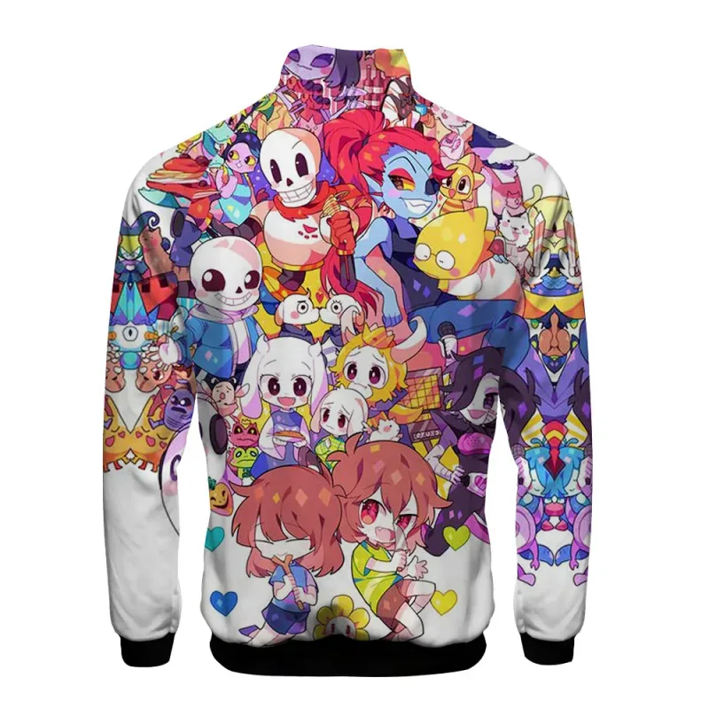 Luxuriöse beliebte Sans Undertale 3D-Druck-Reißverschluss-Raglanjacke Windjacke Jungen/Mädchen Bequeme Stehkragenjacken Mäntel